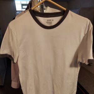 Mens medium white and grey ringer tee